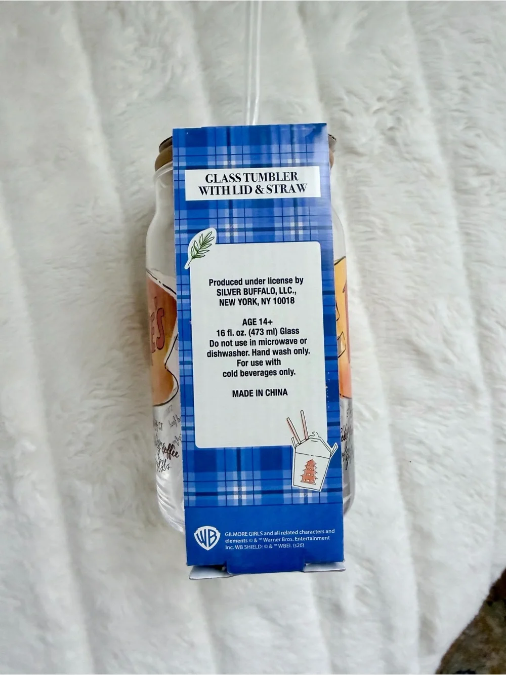 Luke's Gilmore Girls Glass Tumbler with Bamboo Lid and Straw